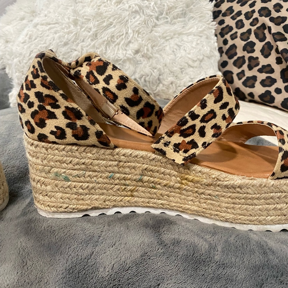 Platform cheetah sandals